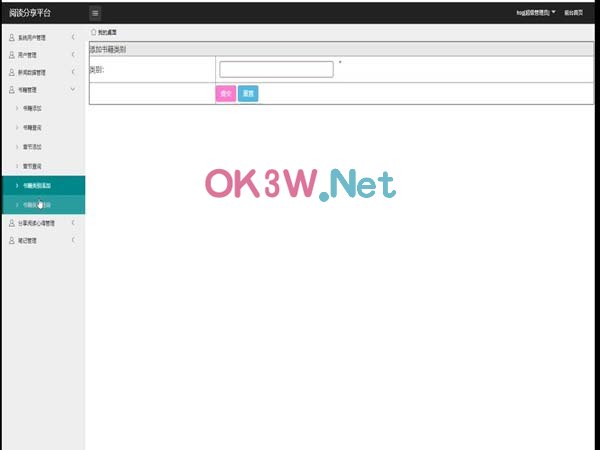 閱讀分享網站畢業設計后臺